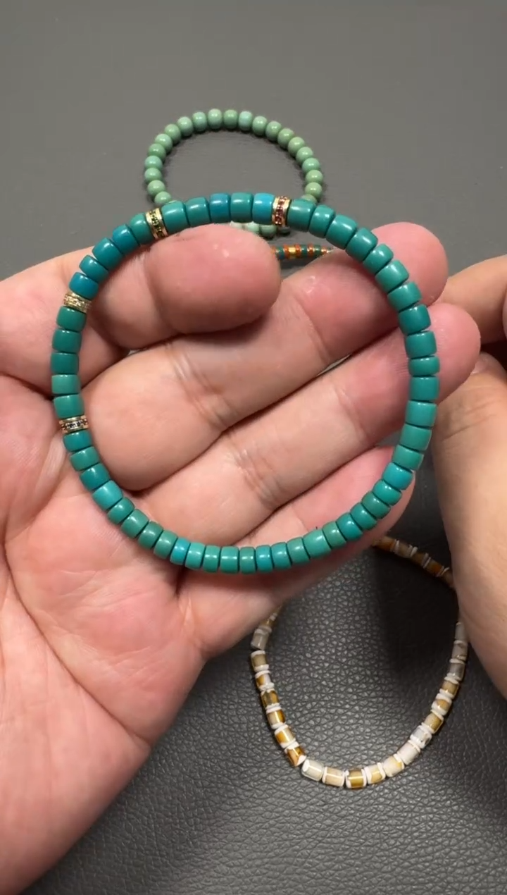 合金绿松石颈饰药片单圈