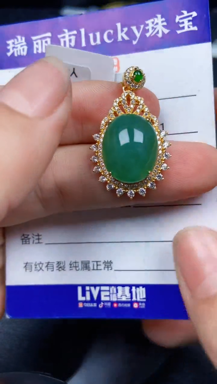 【闪购商品】翡翠颈饰银S925镶嵌3529