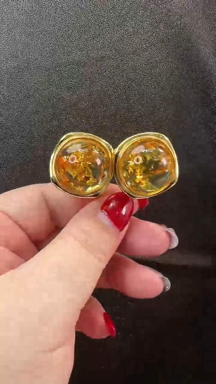 【闪购商品】琥珀耳饰未镶嵌耳环