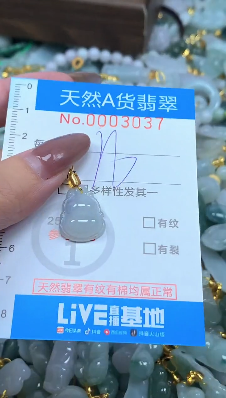 颈饰未镶嵌翡翠净货挂件-3037