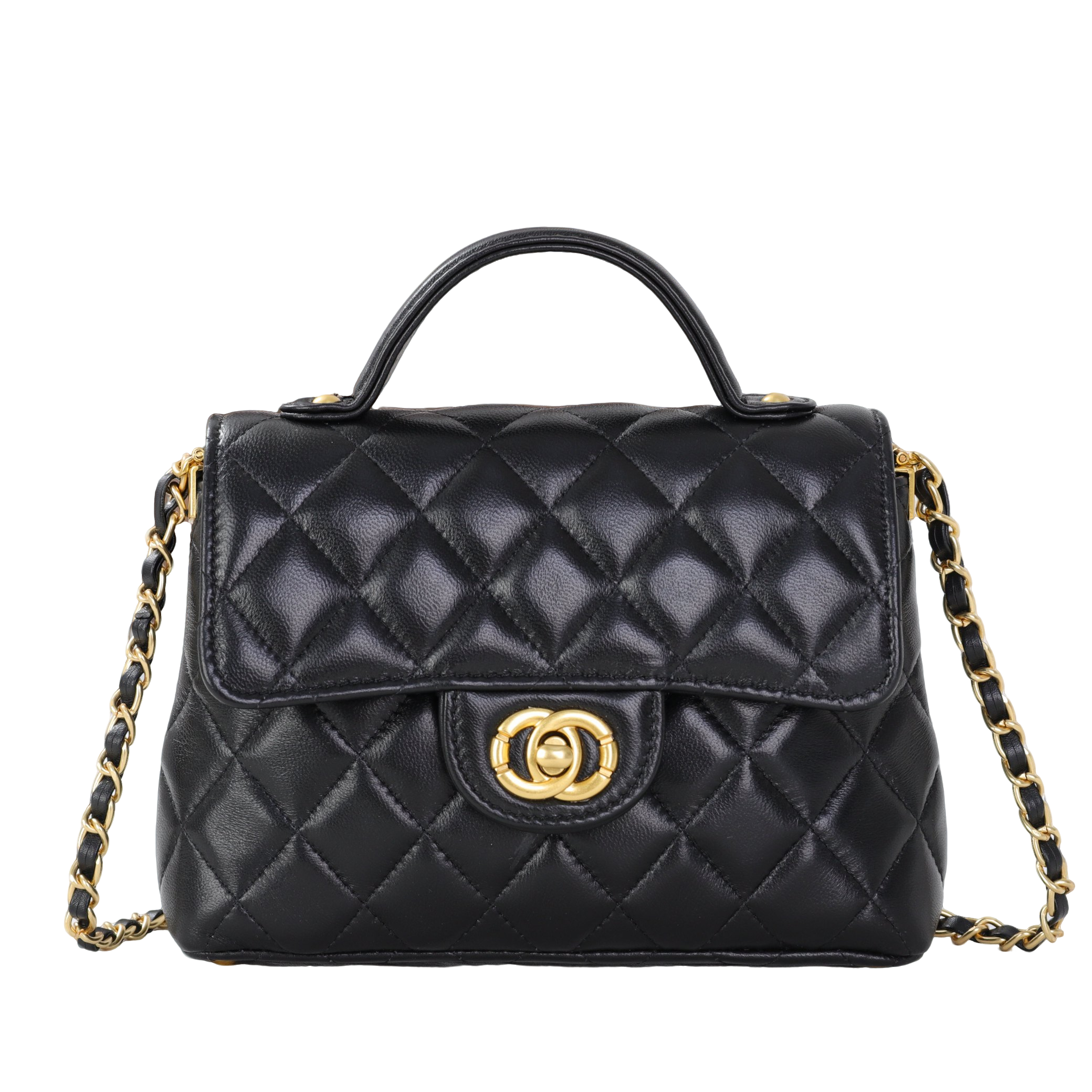 2025新款小香风包包时尚百搭菱格链条包真皮女包斜挎小包包