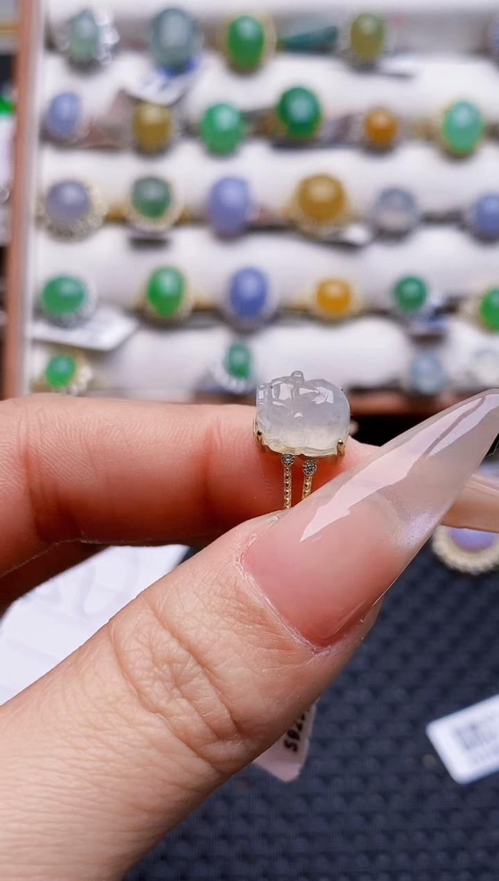 银S925镶嵌戒指翡翠3022