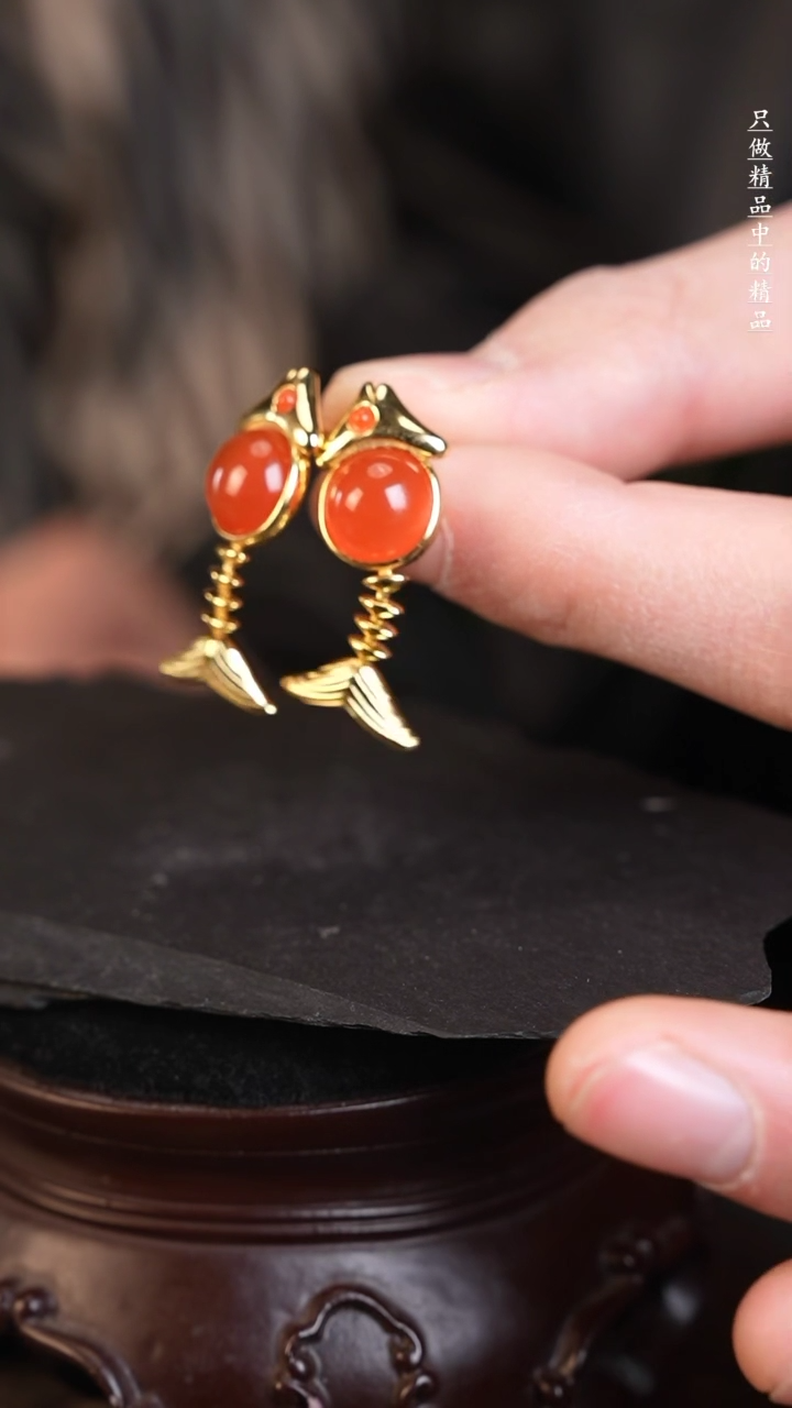 【闪购商品】南红玛瑙耳坠未镶嵌南红玛瑙耳坠