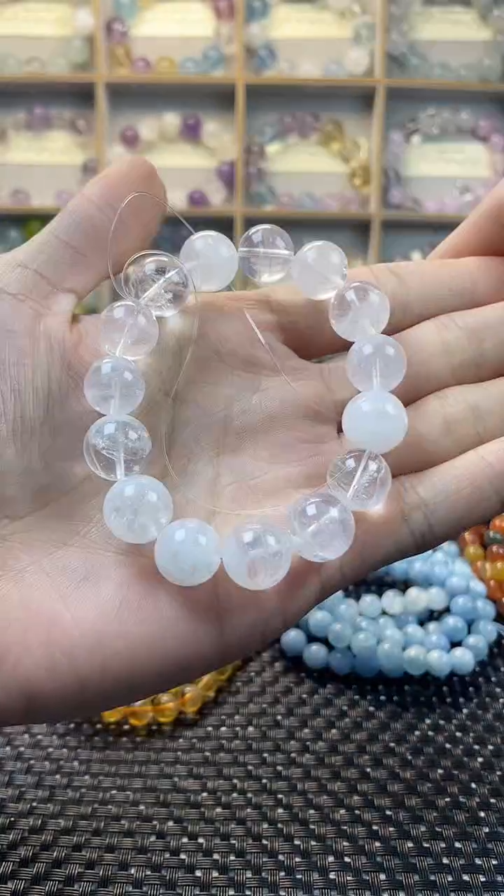 未镶嵌手串水晶手串 水晶白幽灵12mm