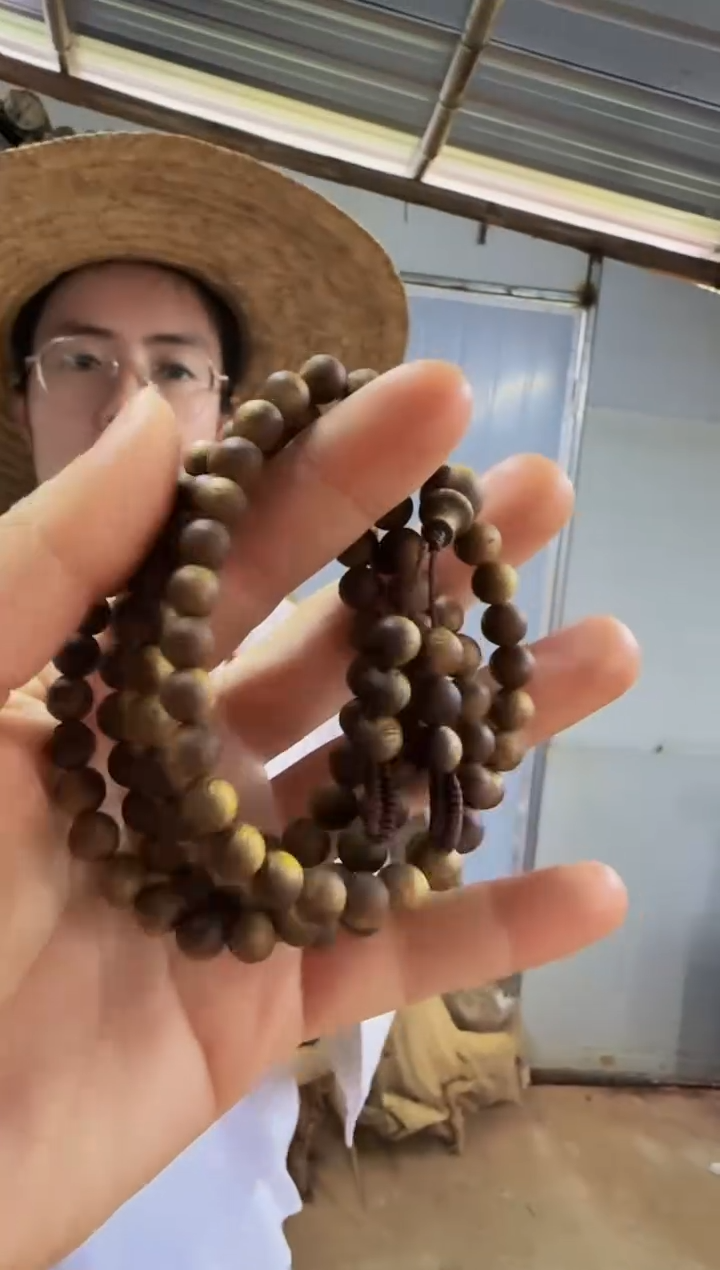 【闪购商品】沉香手串海南绿奇楠乌身虫漏0.7多圈多样性发一