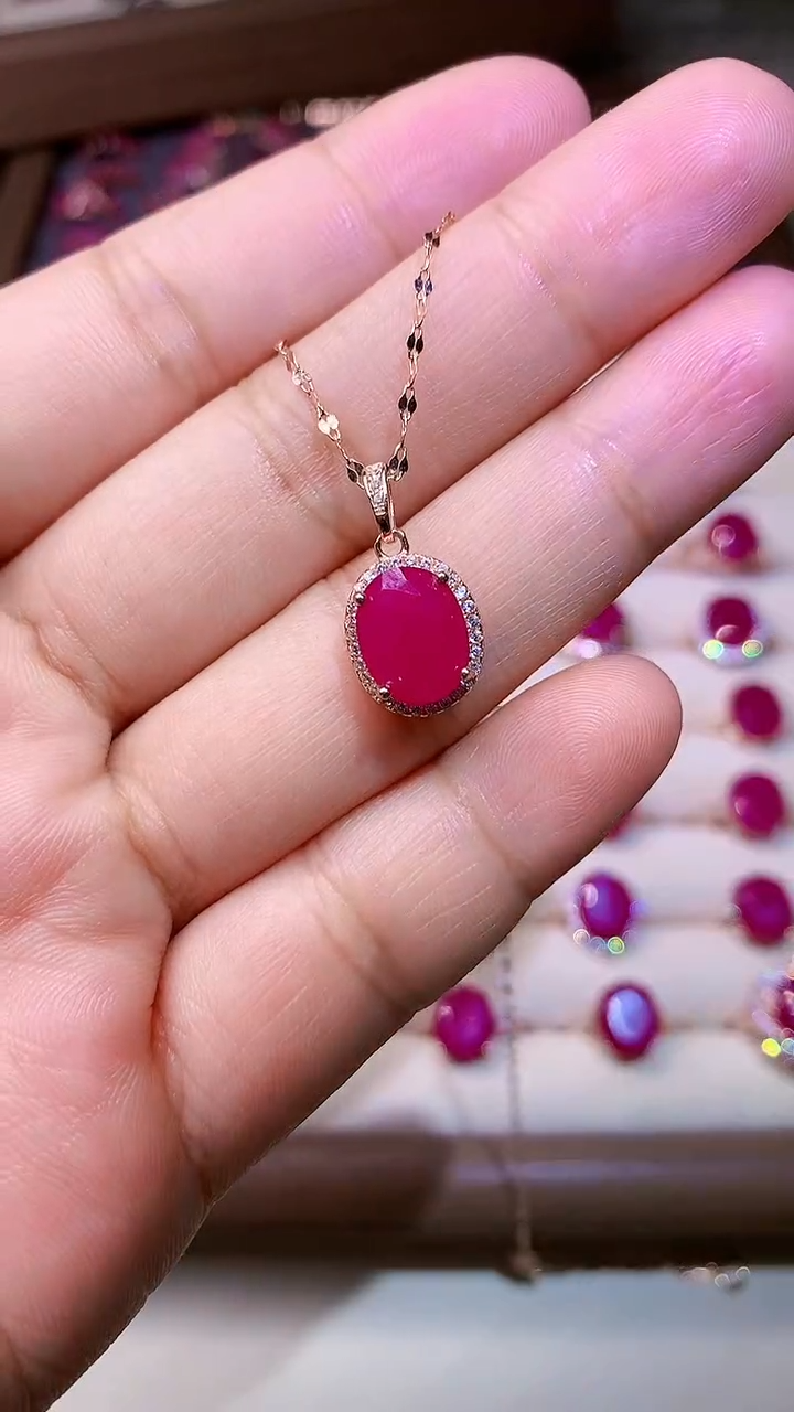 【闪购商品】红宝石颈饰银S925镶嵌000