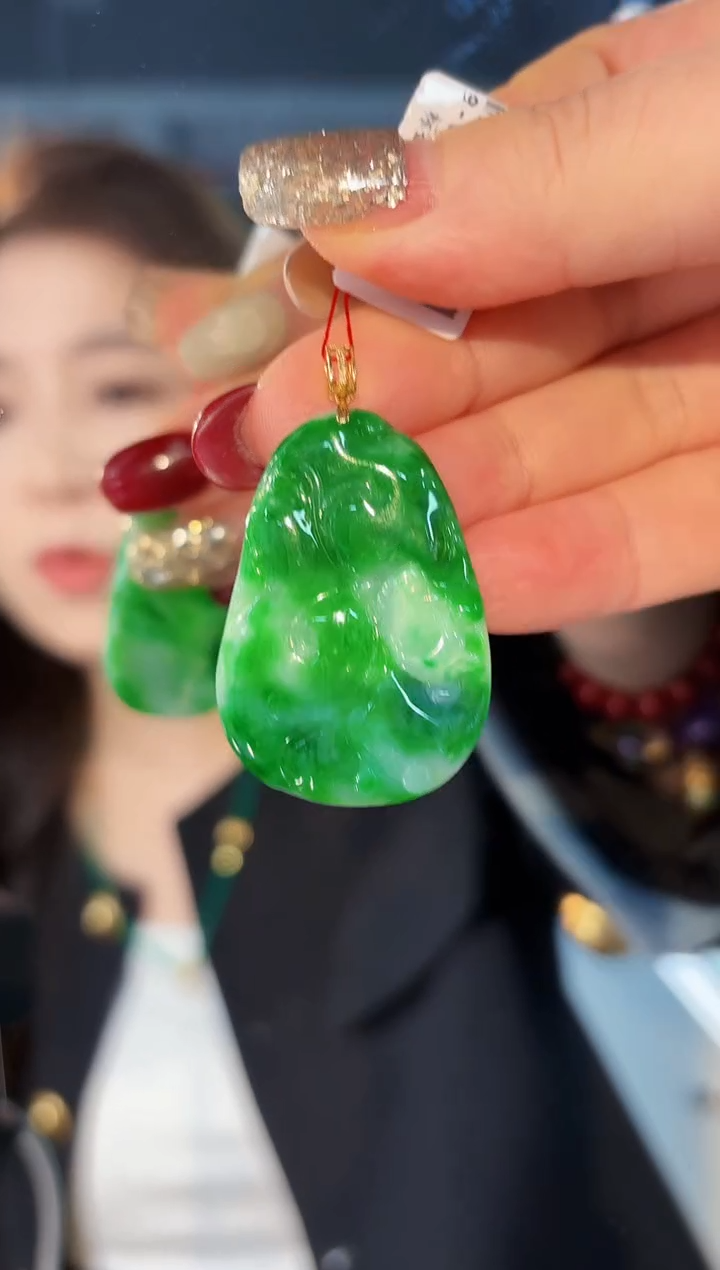 【闪购商品】翡翠颈饰18K金镶嵌缅料A货/支持复检/一件