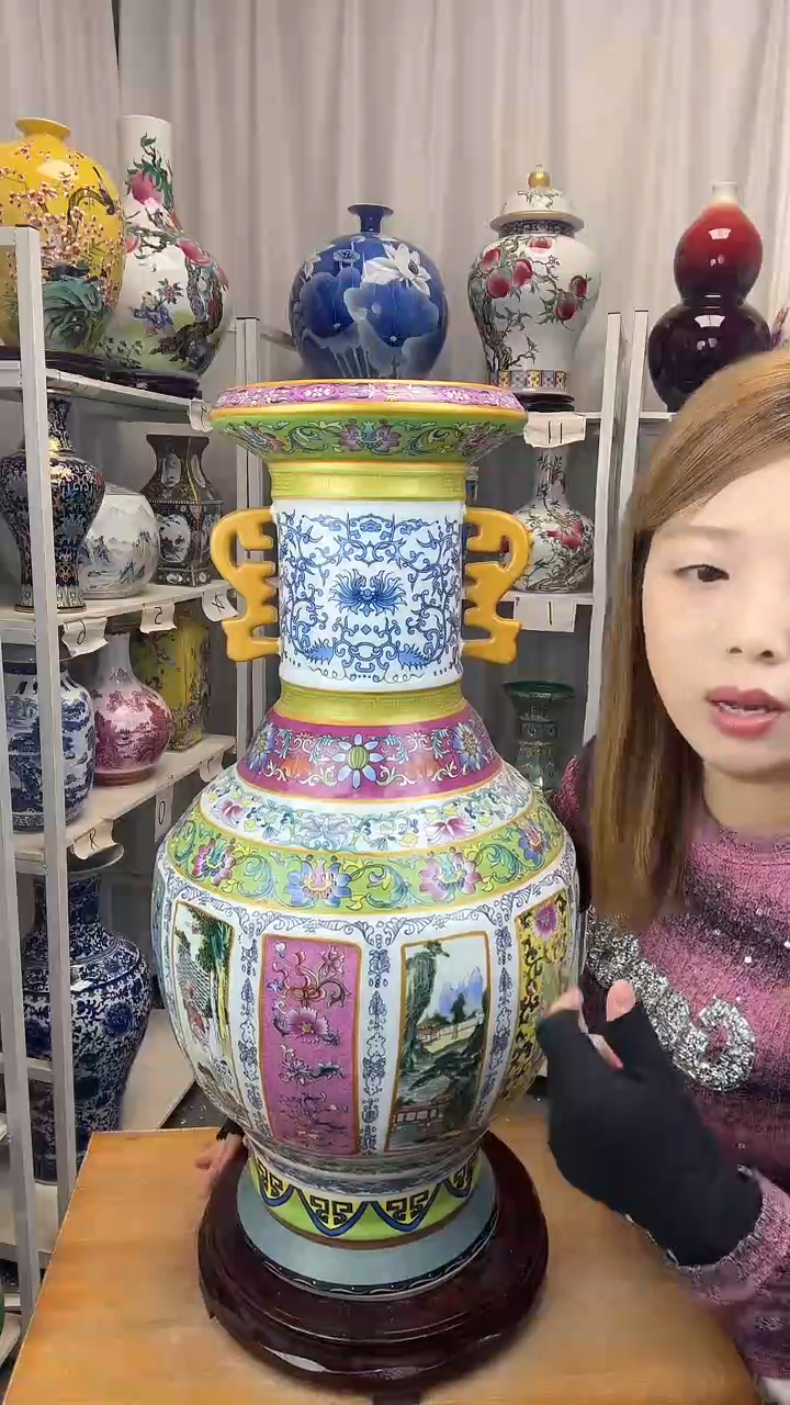 摆件陶瓷景德镇瓷王高59送底座