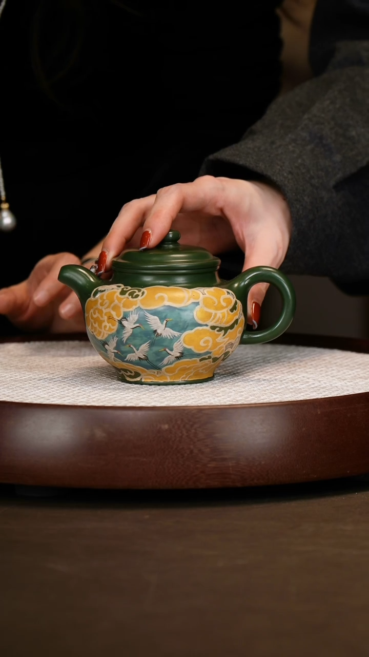 【张赦棠】掇只 景舟绿260c+紫泥套杯+海粟墨宝