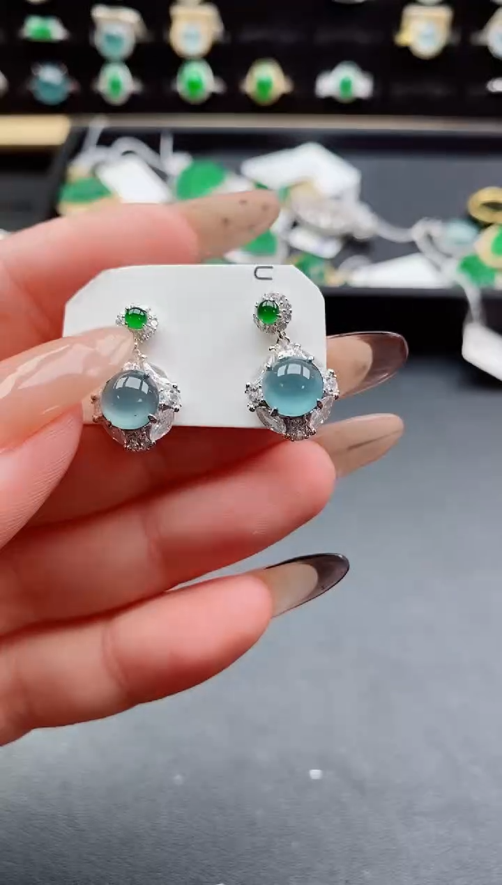 银S925镶嵌戒指翡翠1