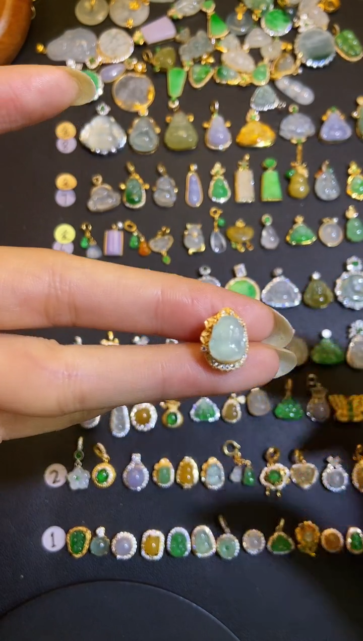 吊坠(不含链)银S925镶嵌翡翠1