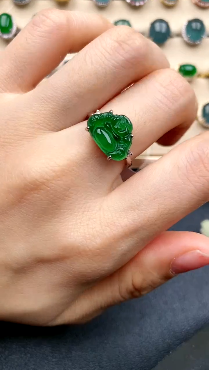 【闪购商品】翡翠戒指银S925镶嵌....