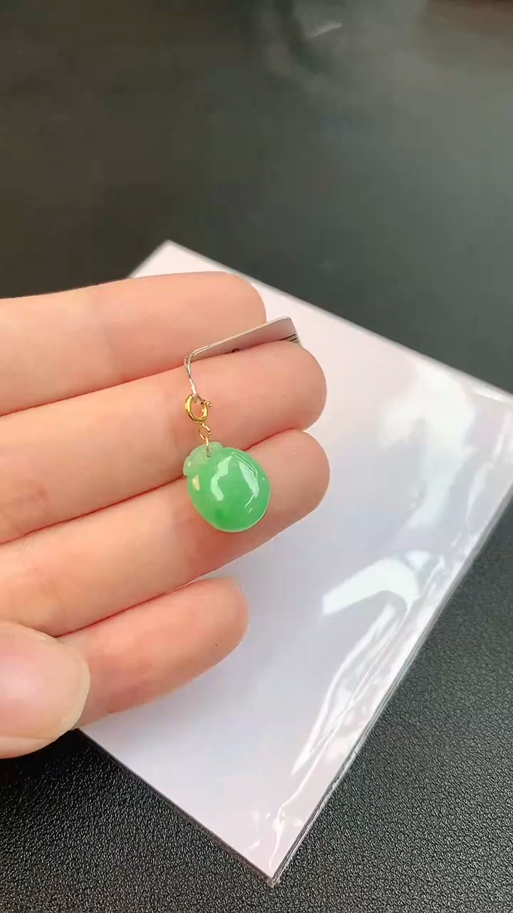 【闪购商品】翡翠颈饰18K金镶嵌赠礼盒证书 敏