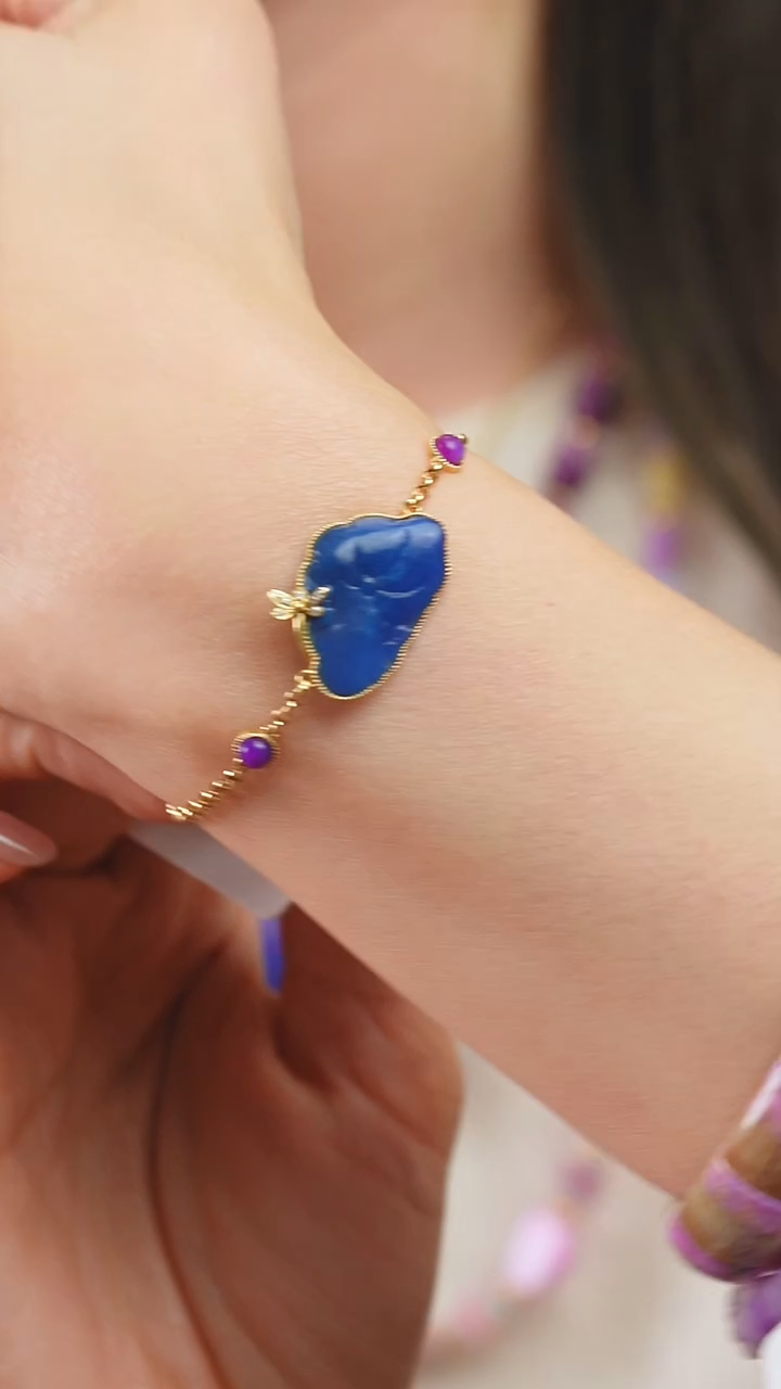 苏纪石（舒俱来）18K金镶嵌手链4