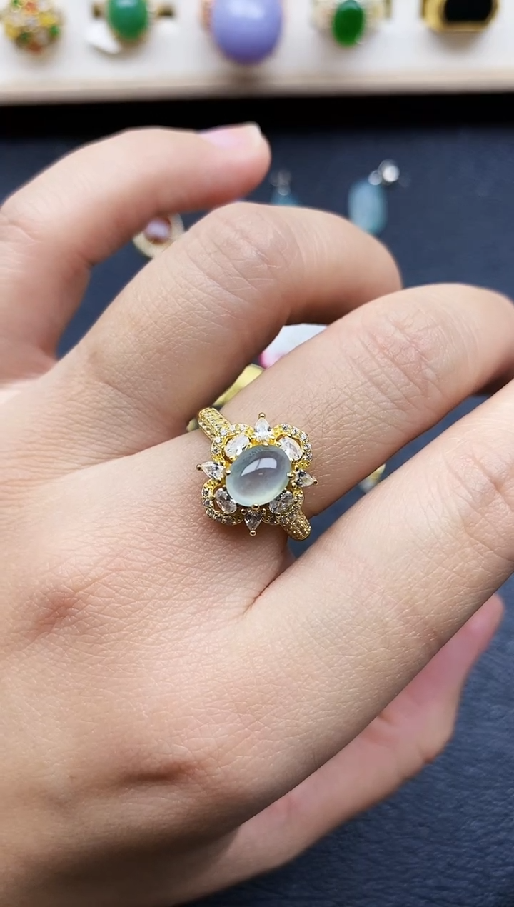 【闪购商品】翡翠戒指银S925镶嵌11111