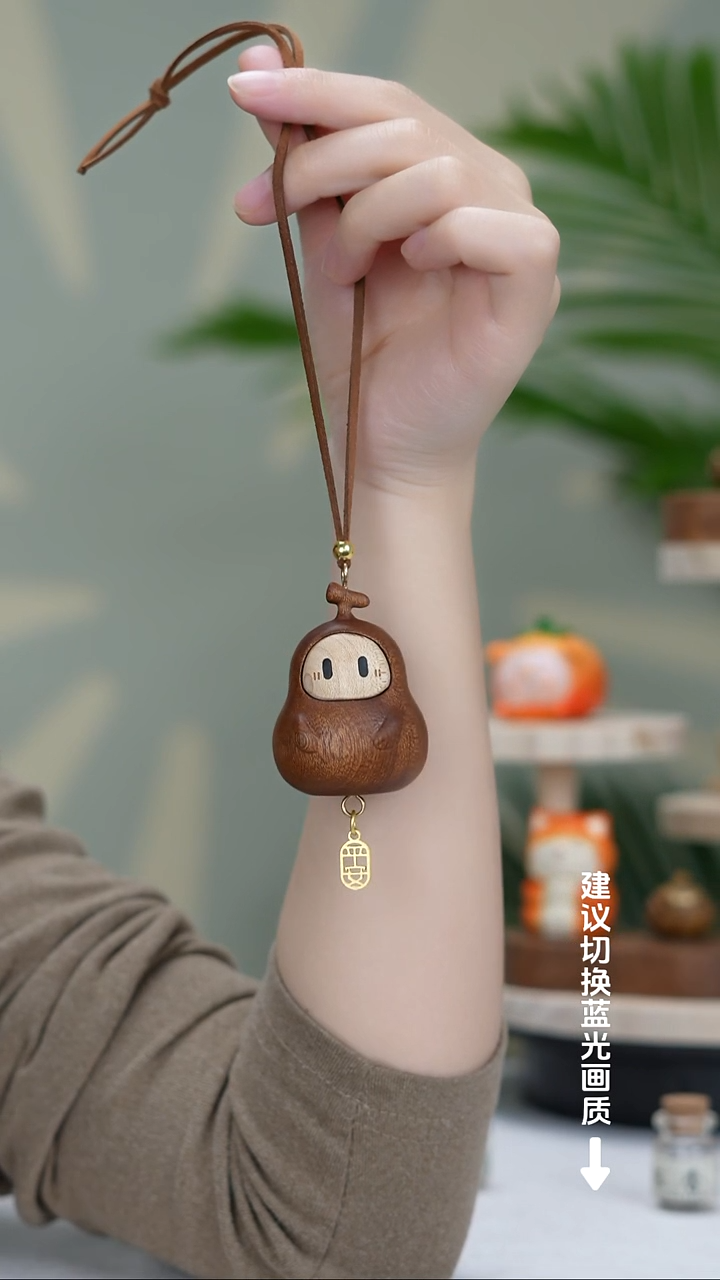 （新品首发）木质拼接福禄娃娃车挂件