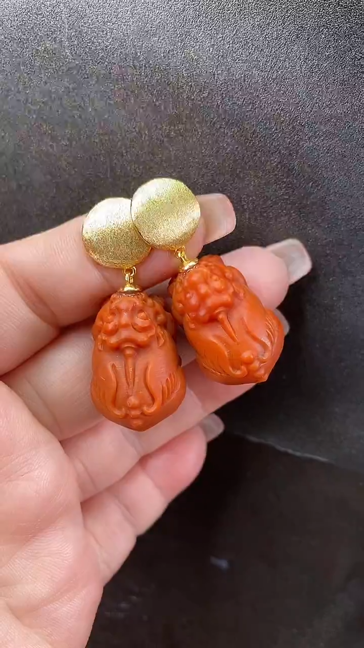 颈饰未镶嵌南红玛瑙耳环