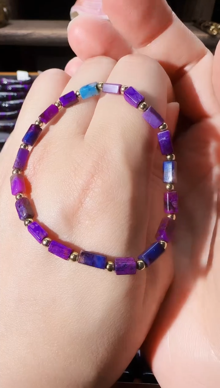 【闪购商品】苏纪石（舒俱来）蓝紫幻彩手串银S925镶嵌@多样性发其一