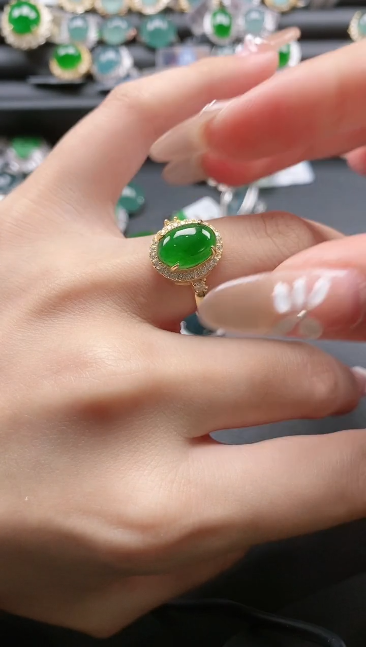 【闪购商品】翡翠戒指银S925镶嵌51511