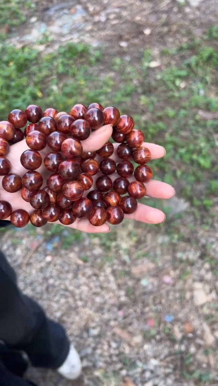 黄花梨/降香黄檀A012火山口1.5圆珠手串158多样性发一