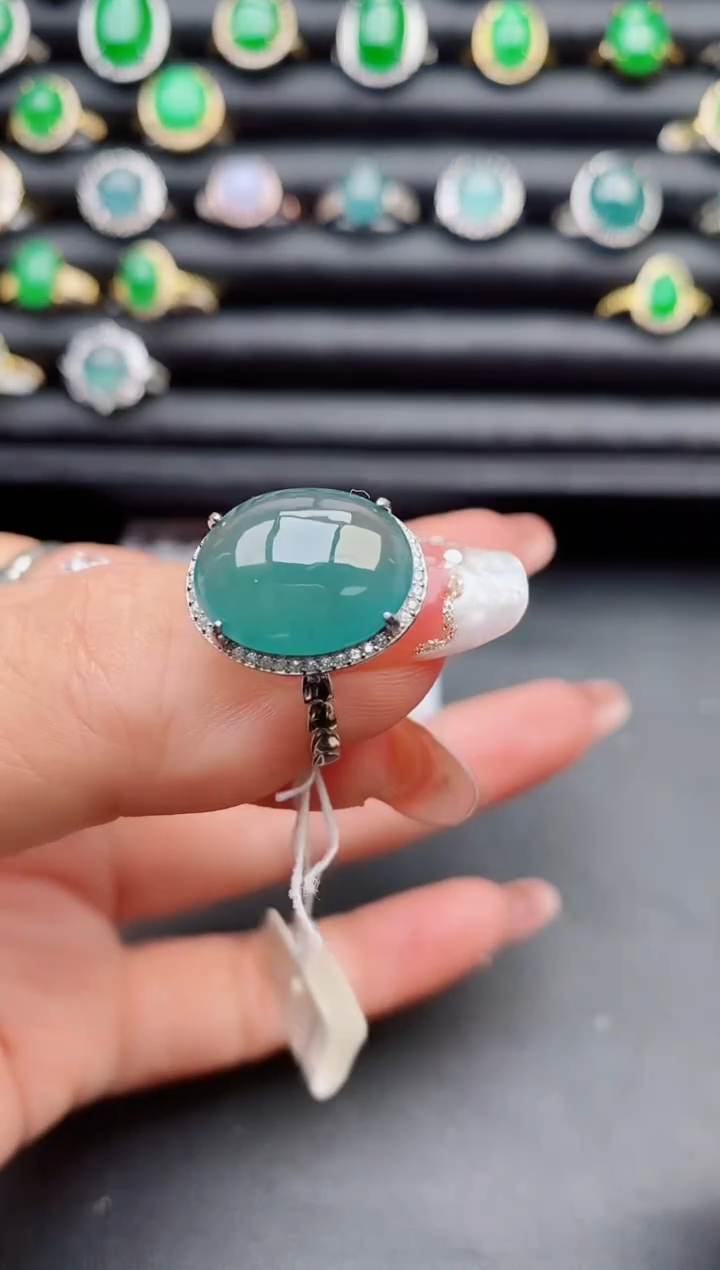 【闪购商品】翡翠戒指银S925镶嵌058050
