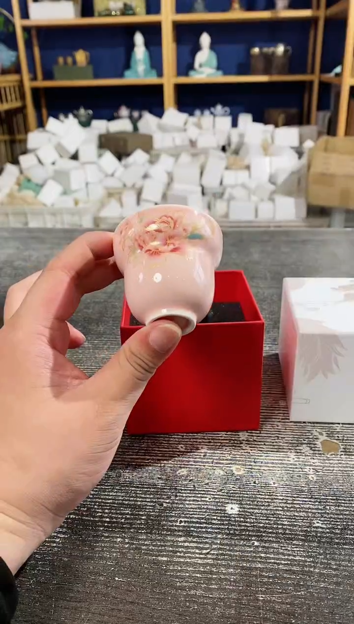 【闪购商品】其他粉色葫芦牡丹杯带礼盒