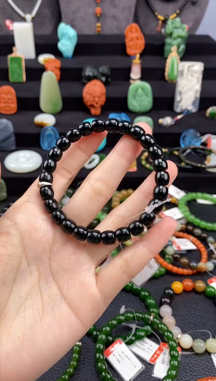 【闪购商品】和田玉-未镶嵌8mm塔青手串