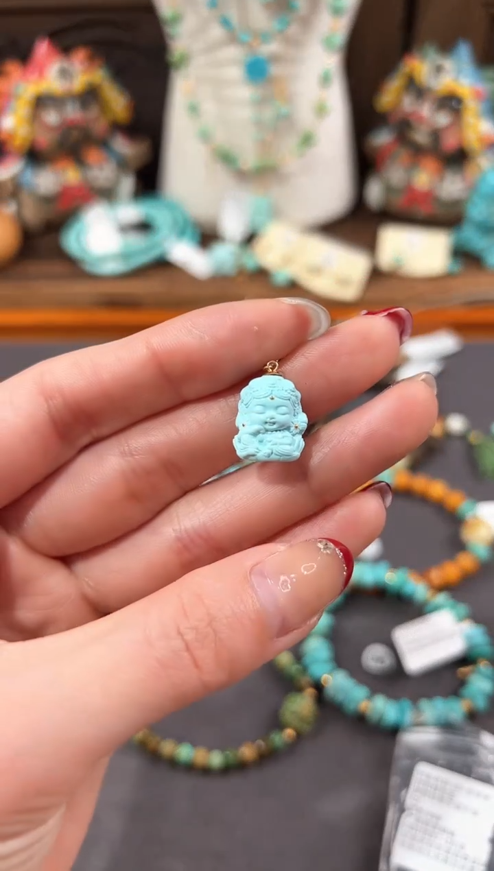 【闪购商品】绿松石提溜18K金镶嵌绿松石提溜