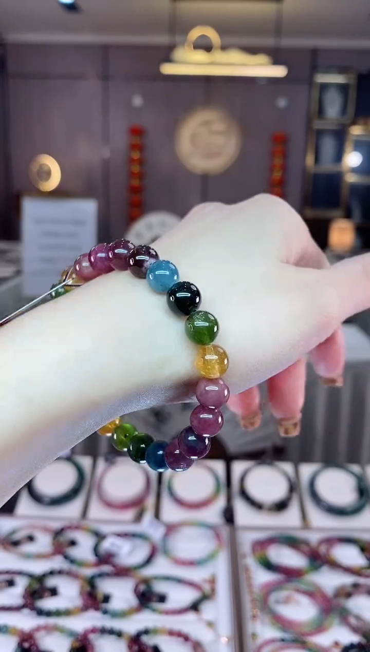 【闪购商品】碧玺单圈手串8mm+未镶嵌一物一证dan