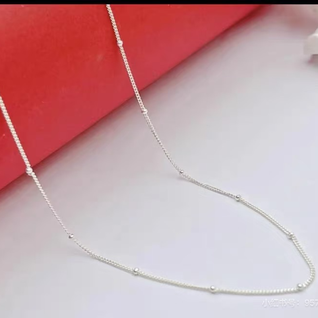 链子足银 足银999.9百搭间珠项链（25662）