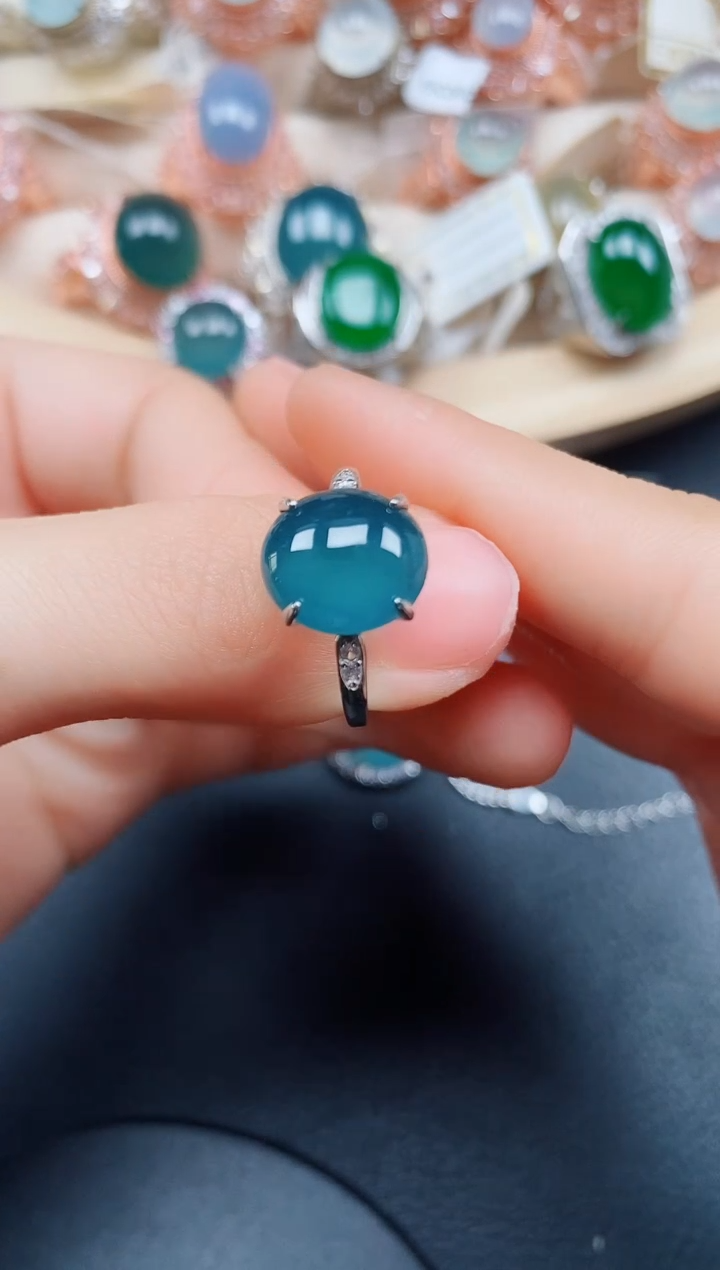 【闪购商品】翡翠戒指银S925镶嵌翡翠