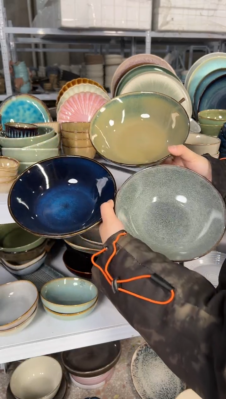 陶瓷外贸尾货瑕疵满20包邮X3菜碗组合