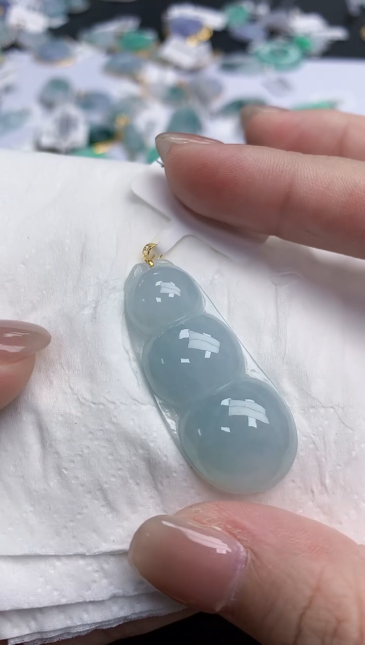 【闪购商品】翡翠颈饰18K金镶嵌天然缅甸翡翠A货