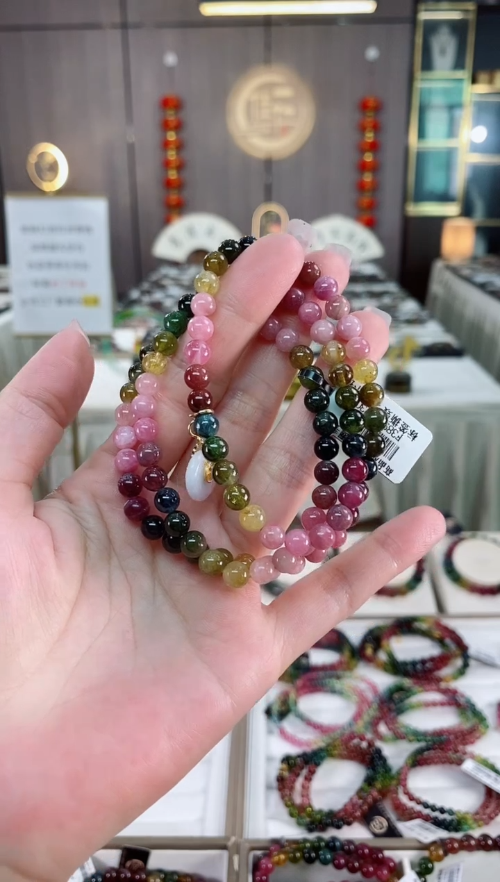 三圈手串6mm+未镶嵌碧玺（多样性发一条）hon