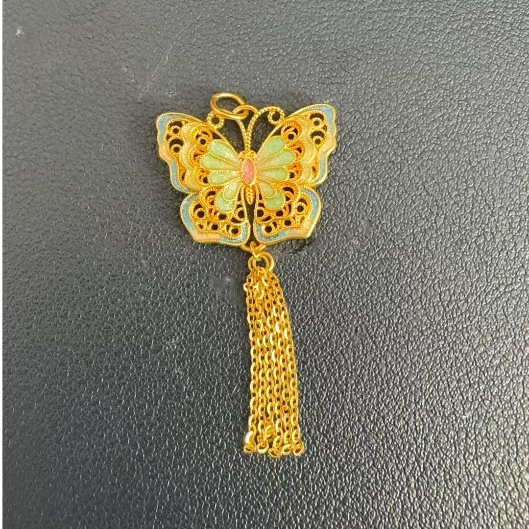 足金999粉蝴蝶配件