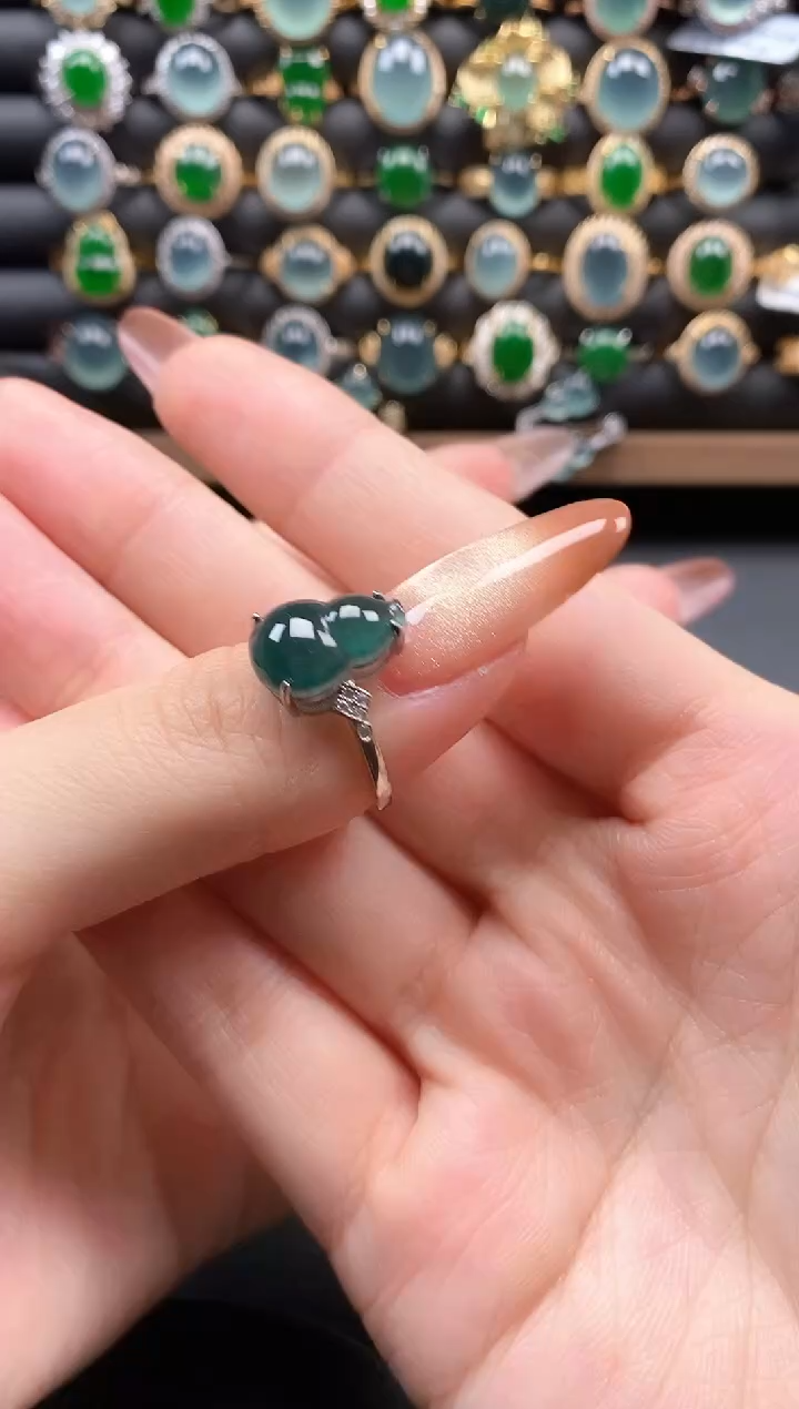 银S925镶嵌戒指翡翠51151