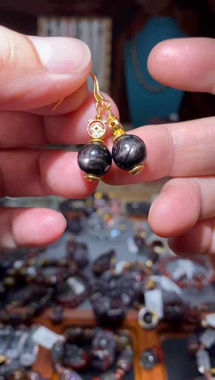 【闪购商品】水晶金运耳勾圆珠银S925镶嵌多样性