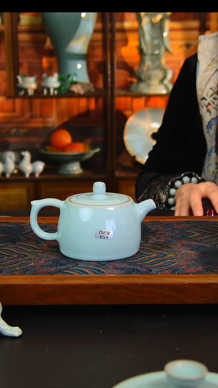 瓷片涛*全手工井栏壶，不完美，简装