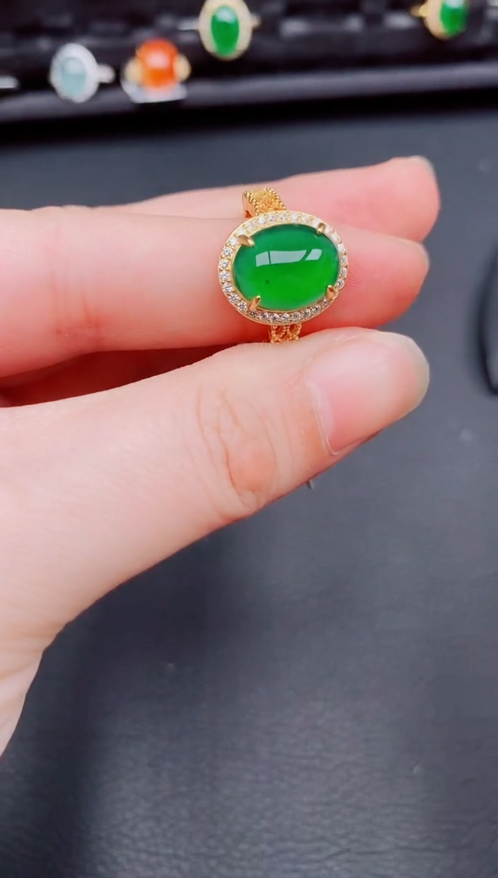 【闪购商品】翡翠戒指银S925镶嵌天然a货翡翠179