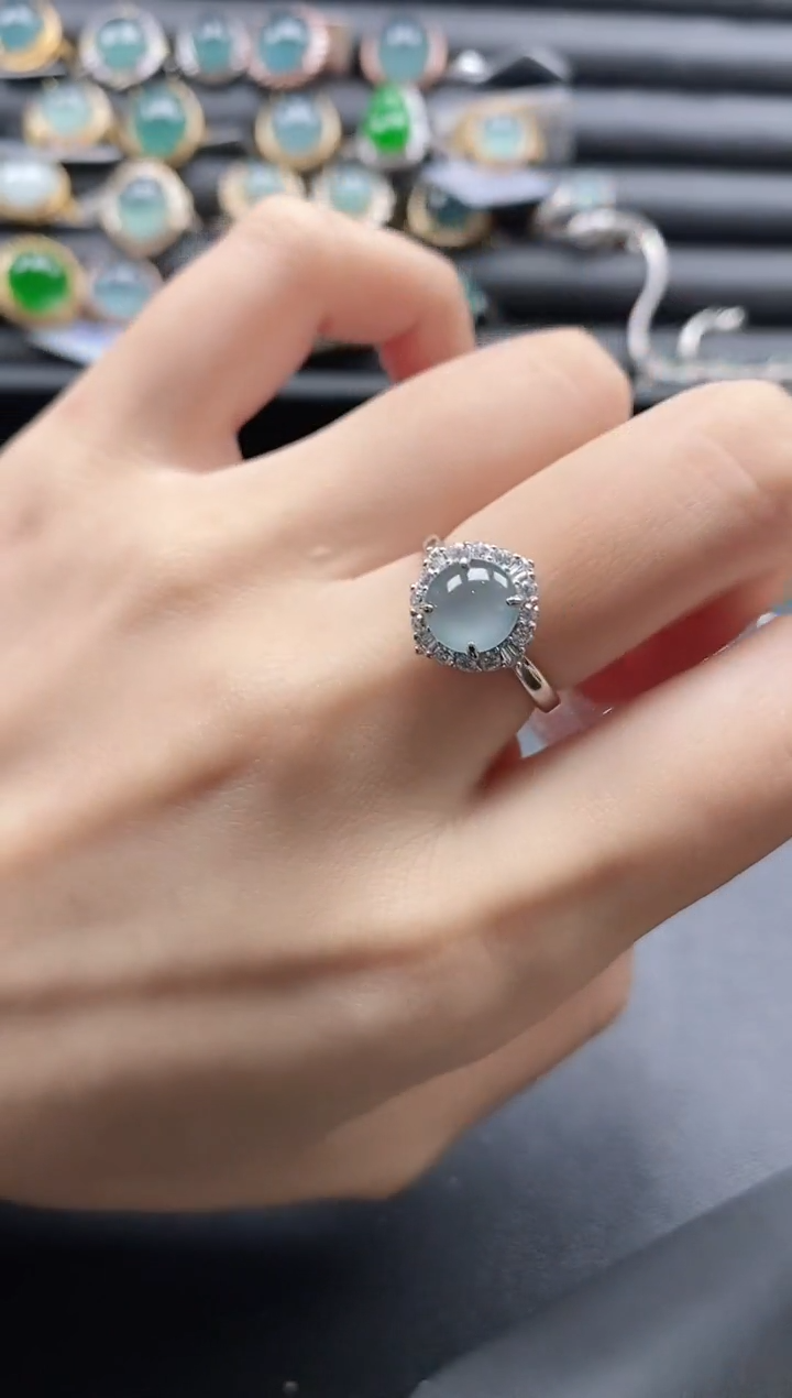 【闪购商品】翡翠戒指银S925镶嵌1111