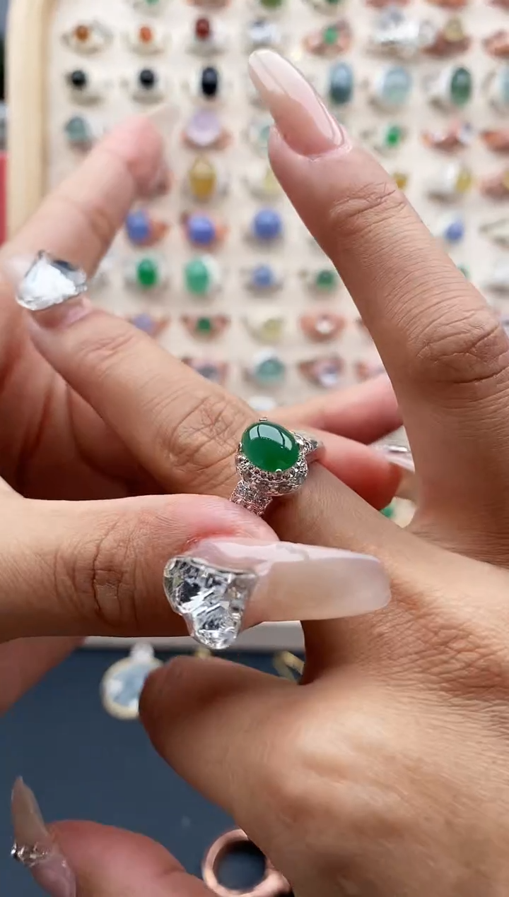 【闪购商品】翡翠戒指未镶嵌缅甸天然A货翡翠333  1+4