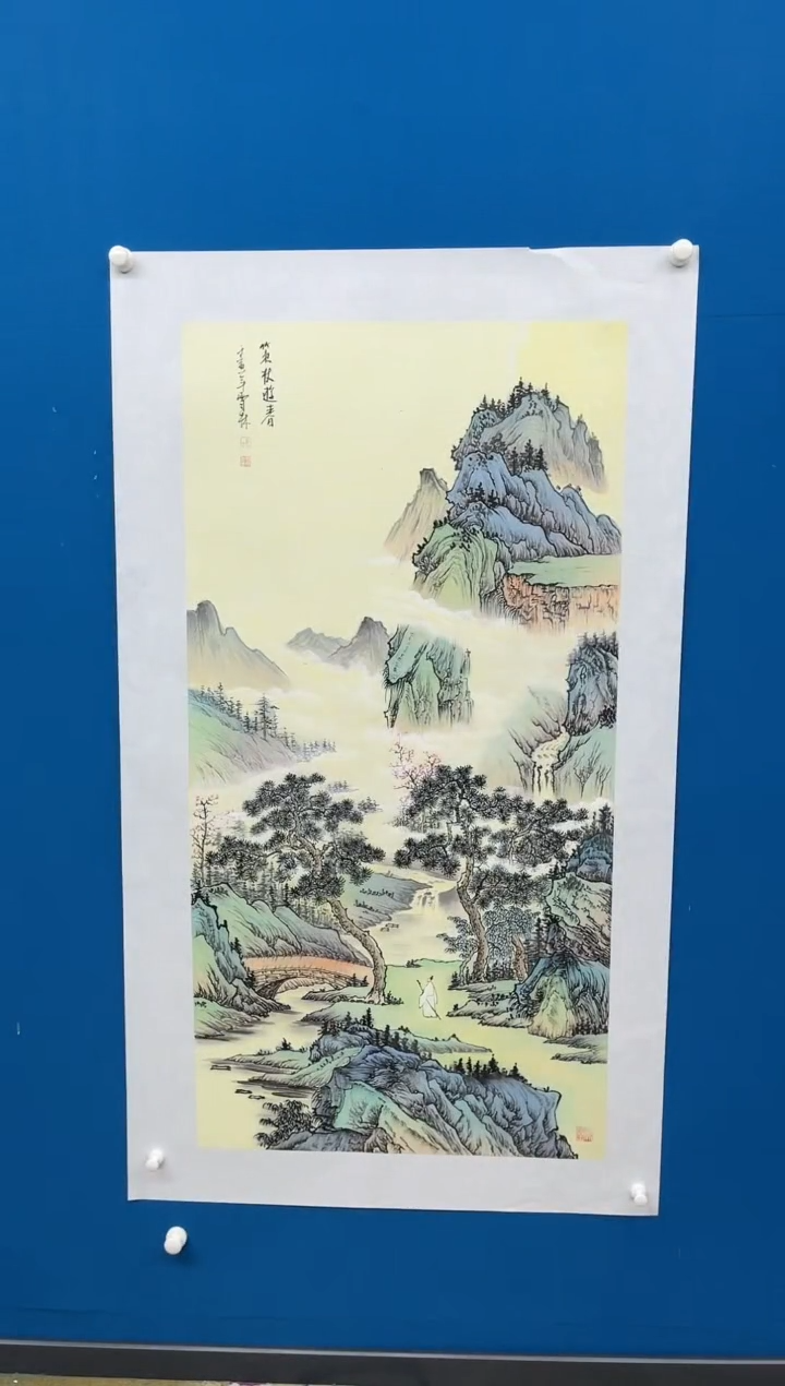 【闪购商品】国画张-金色华章原作山水/无框/W带画册