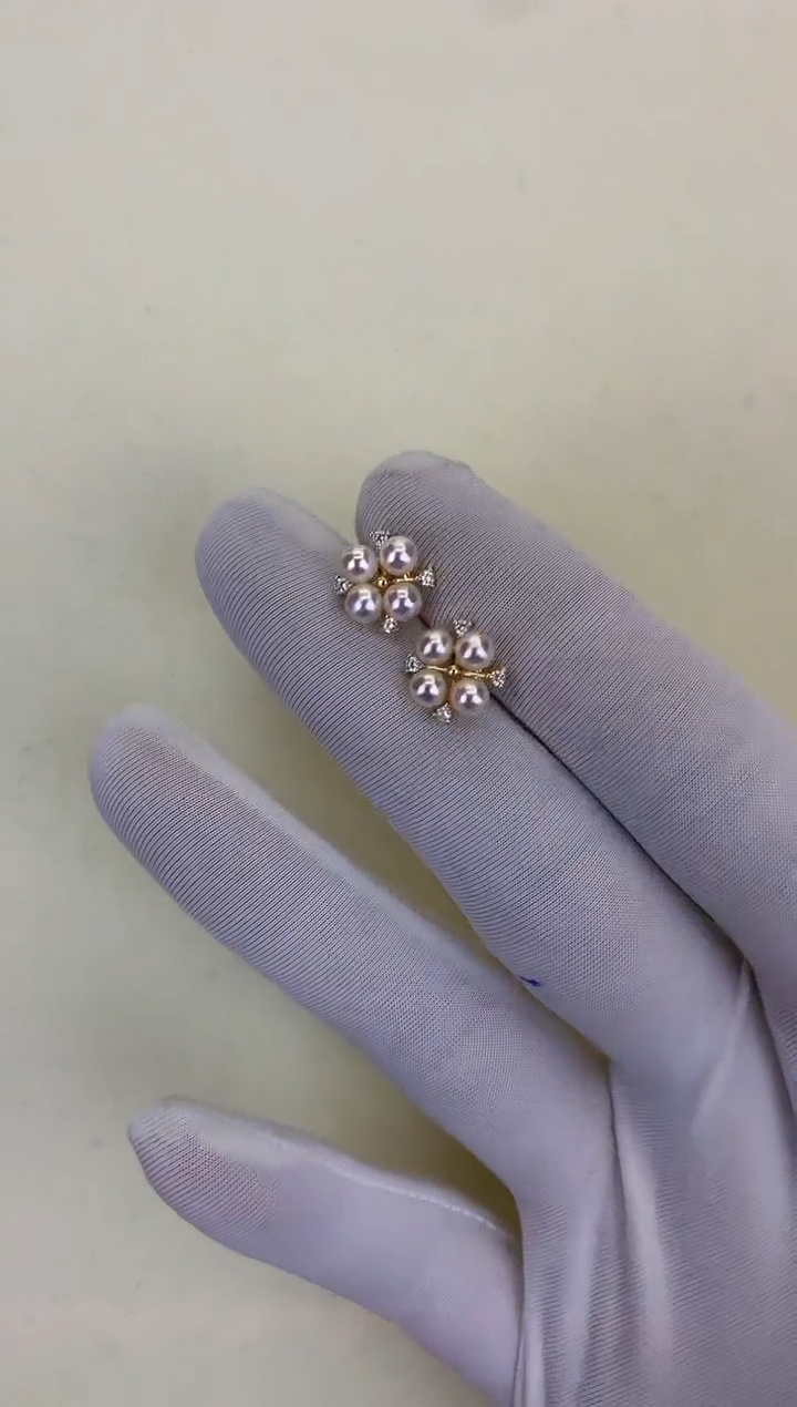 银S925镶嵌DA海水珍珠 GD228 耳钉 4