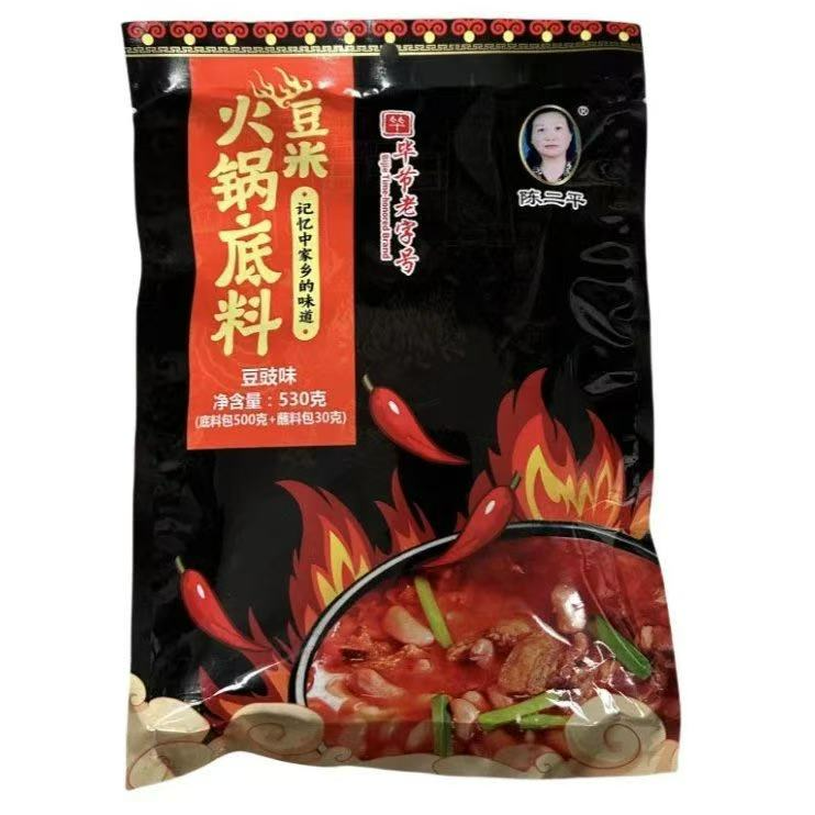 陈二平豆米火锅底料 糟辣味/豆豉味530克