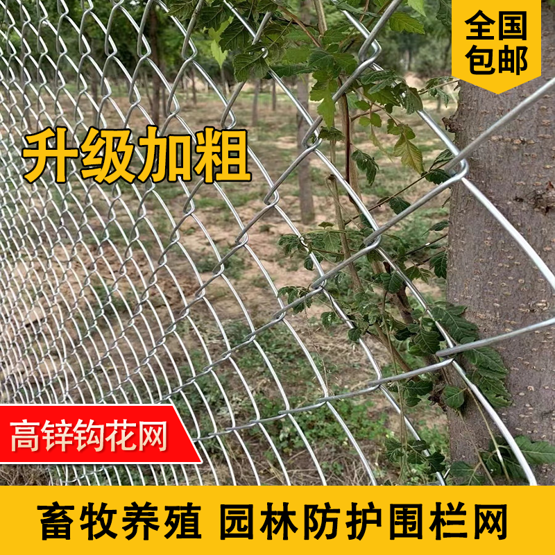 热镀锌勾花网铁丝网围栏户外果园养殖防护网家禽牛羊不生锈围栏网