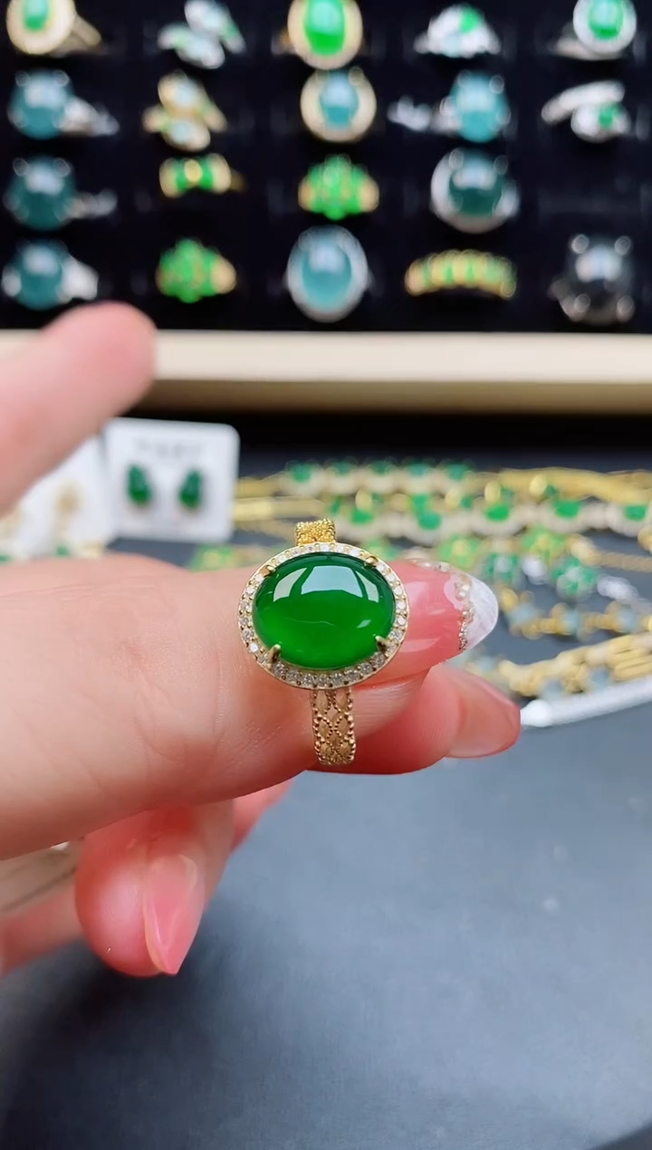 【闪购商品】翡翠戒指银S925镶嵌508050