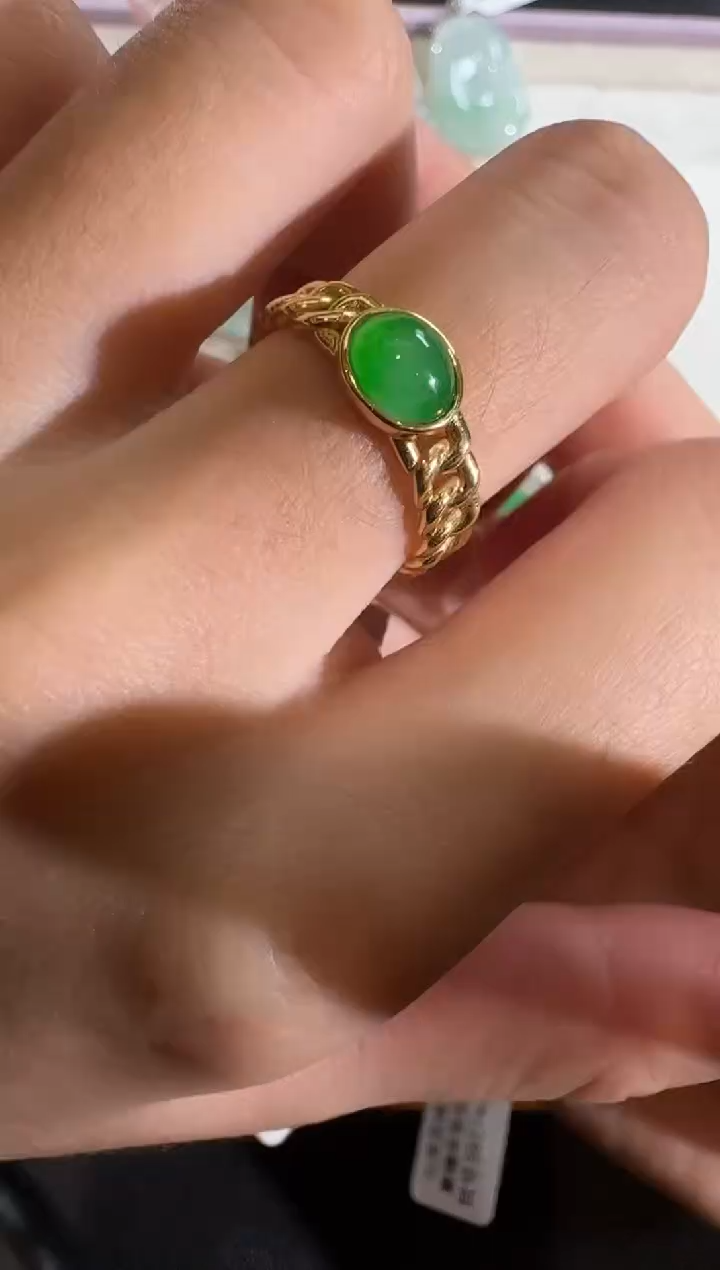 【闪购商品】翡翠戒指18K金镶嵌【源头工厂】