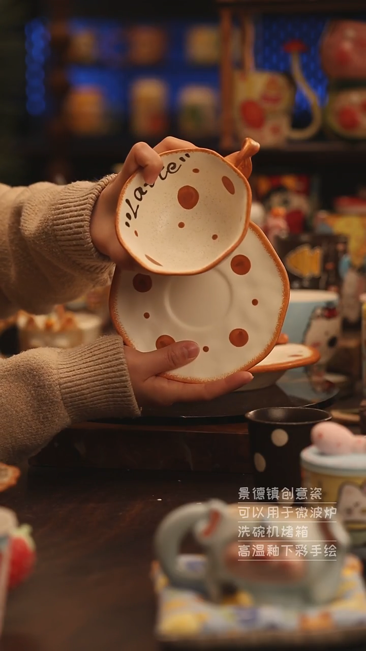 陶瓷景德镇可爱陶瓷釉下彩绘设计师款