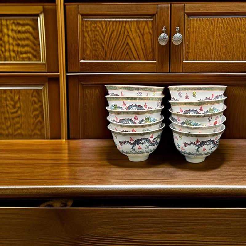 【拉萨发货】景德镇龙纹陶瓷碗民族风酥油碗 拍一发十