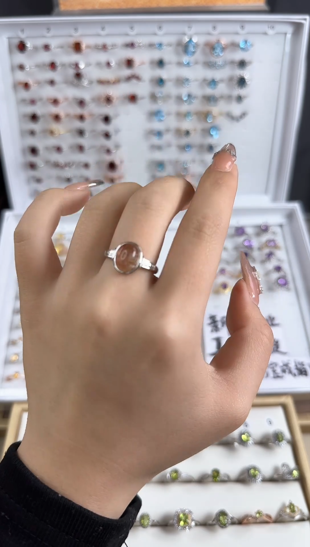 【闪购商品】水晶戒指合金9X8红幽灵戒指